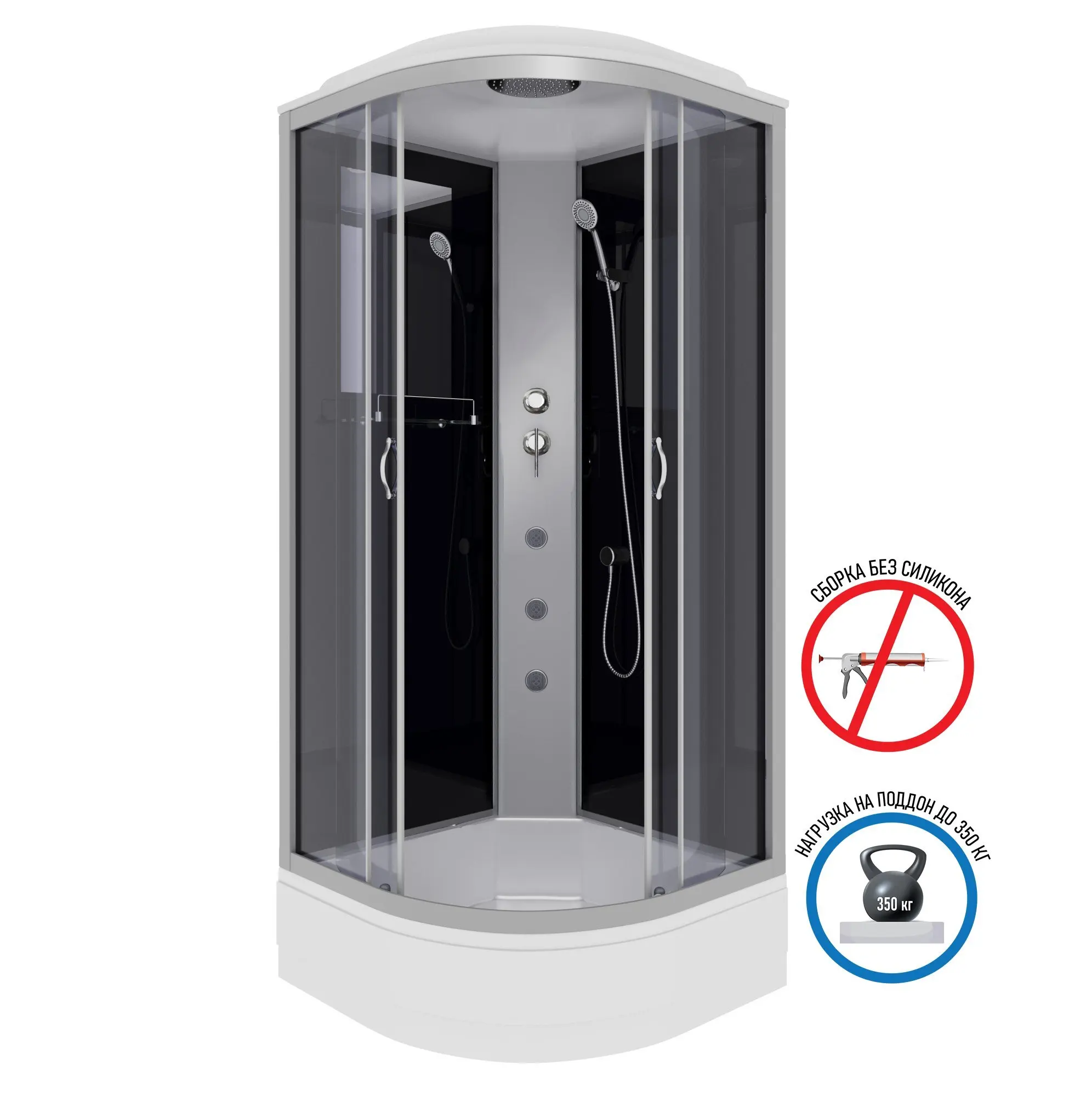 Душевая кабина Niagara NG-3502-14F 100х100 см с тонированными стеклами | Душевые кабины