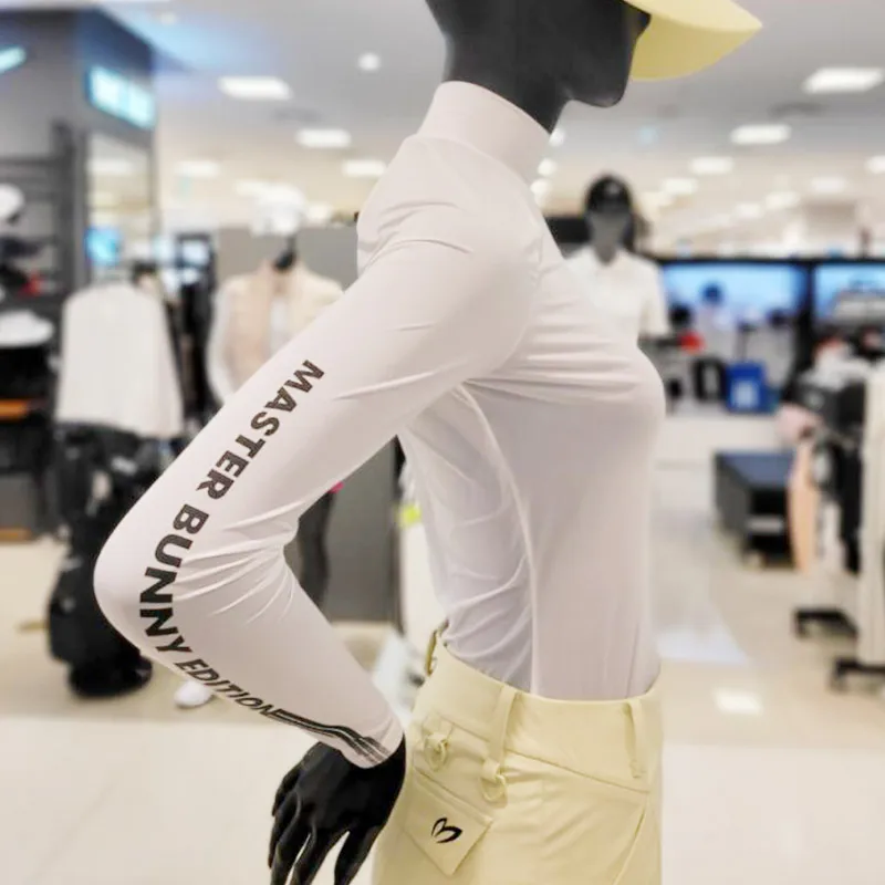 Golf wear summer women's ice silk ultra-thin icy sun protection clothing fashion elastic sports base coat