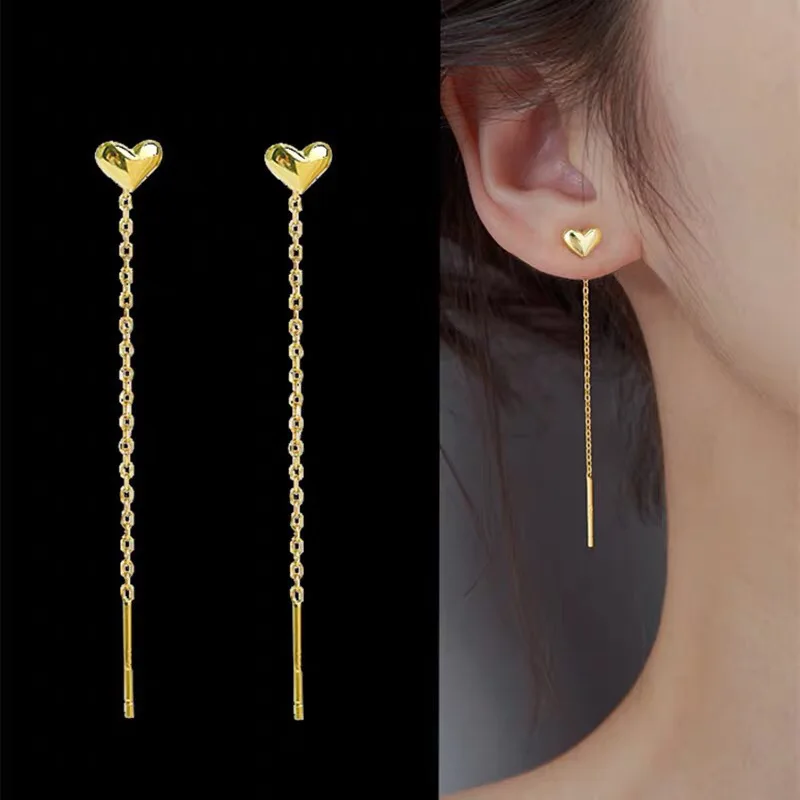 

Korean Fashion Hot Sale Romantic Heart Shaped Ear Wire Ladies Temperament Titanium Steel Versatile Party Jewelry Gift