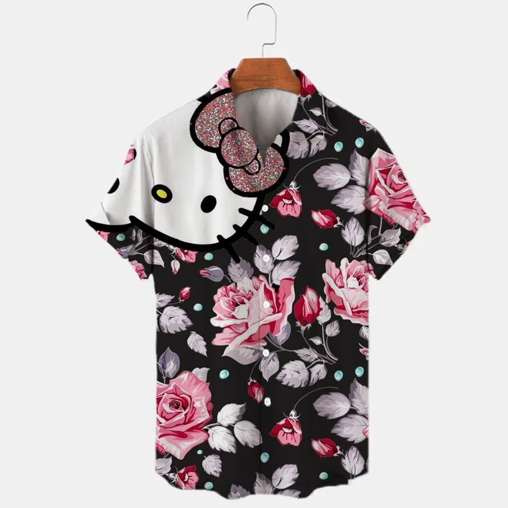 

Топ женский летний с коротким рукавом и 3D-принтом Hello Kitty