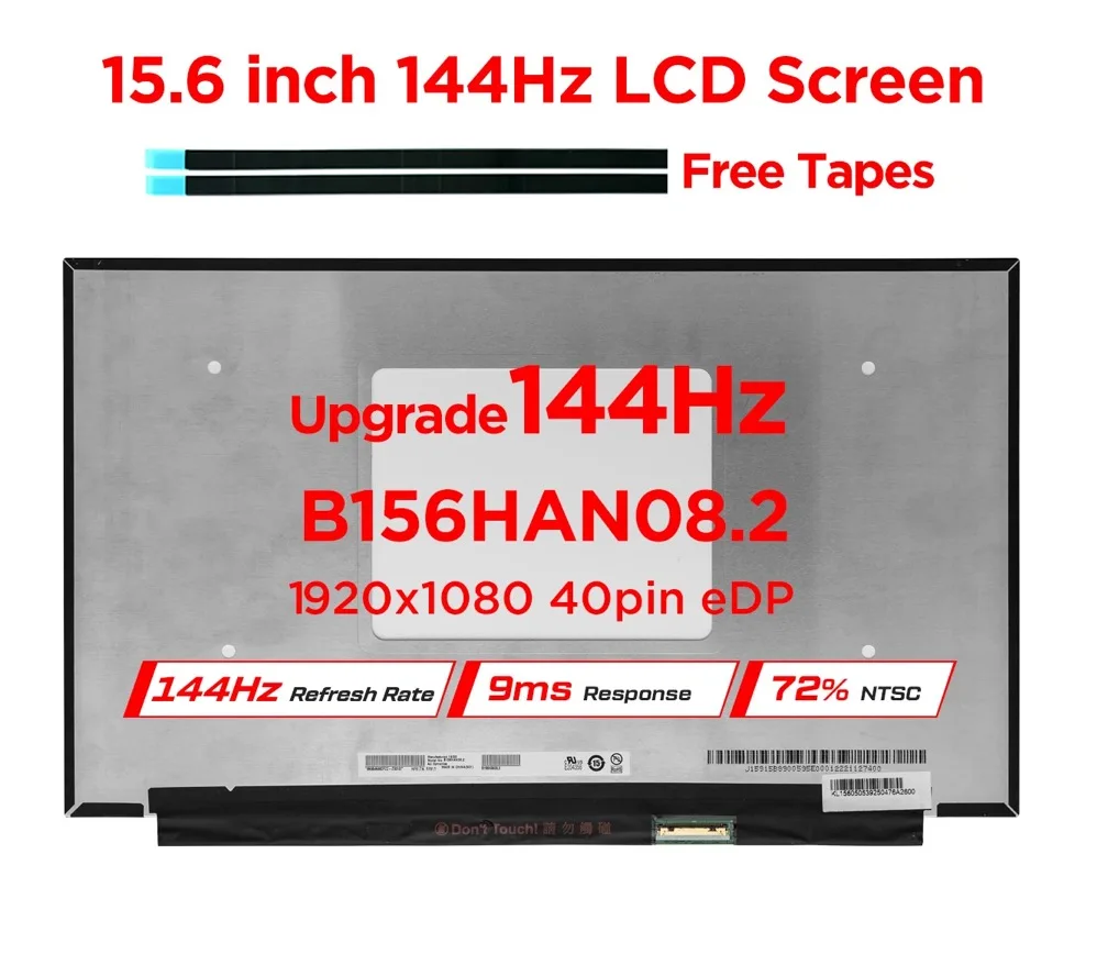 

Высокое качество 15,6 "ips 144 Гц Портативный ЖК-дисплей tela b156han08.2 ajuste b156han08.0 atualizar jogos 40 pinos