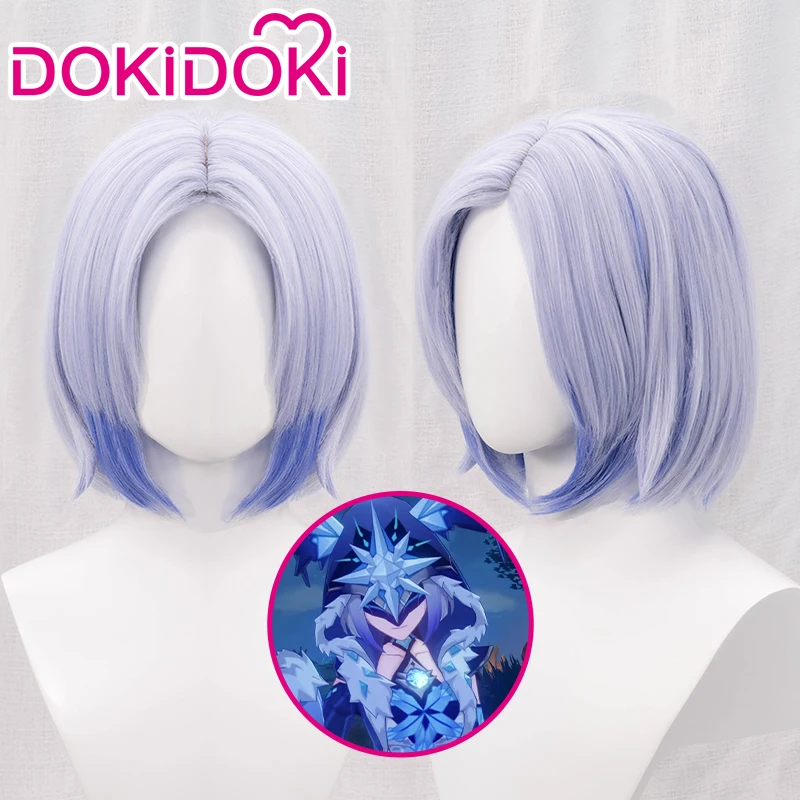 

Косплей игры DokiDoki Genshin Impact, косплей Fatui Cryo Cicin Mage, парик для косплея Genshin Impact Lei Ying Warlock Hair Blue
