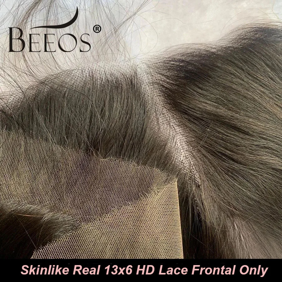 

BEEOS Skinlike 13x4 13x6 HD Lace Frontal Human Hair Straight Pre plucked 6x6 5x5 HD Lace Closure Only Brazilian Hair Melt Skin