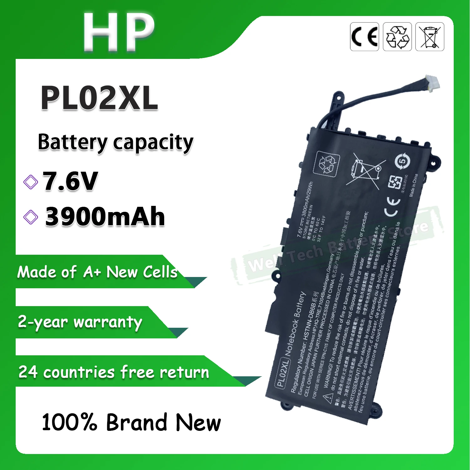 2 ядра PL02XL Аккумулятор для ноутбука HP Pavilion 11-n000snx 11-N014TU 11-N030TU 11 X360 Series 11-n010dx