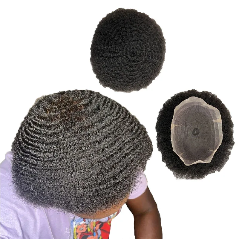 #1#1b  Indian Virgin Human Hair Replacement 8x10 Toupee Full Lace Unit For Black Men