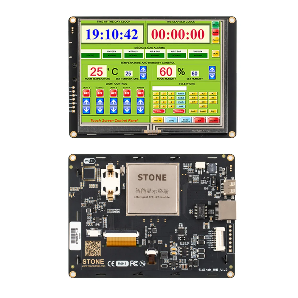 3.5-10.4 Inch Smart HMI Serial TFT LCD with GUI Design Software + Cortex A8 CPU + UART Port + Resistive Touch for Embedded