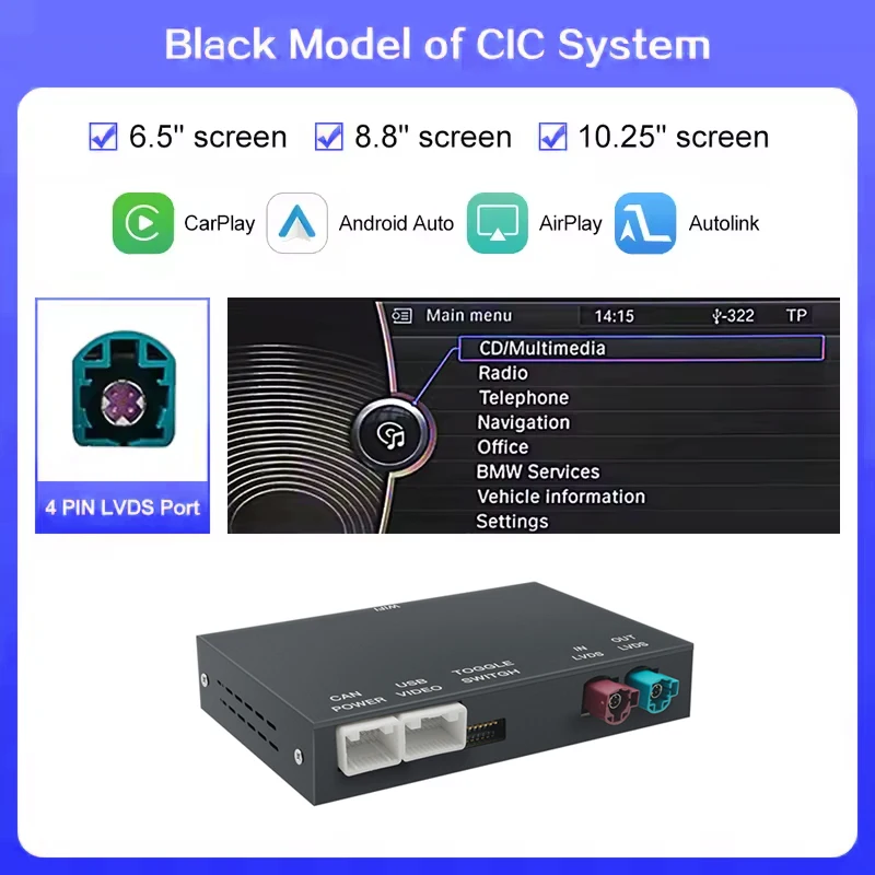 

Беспроводная система CarPlay Android AUTO для BMW NBT CIC для BMW 5 серии F10 F11 2011-2017 NBT CIC Systems Поддержка фаз Air...