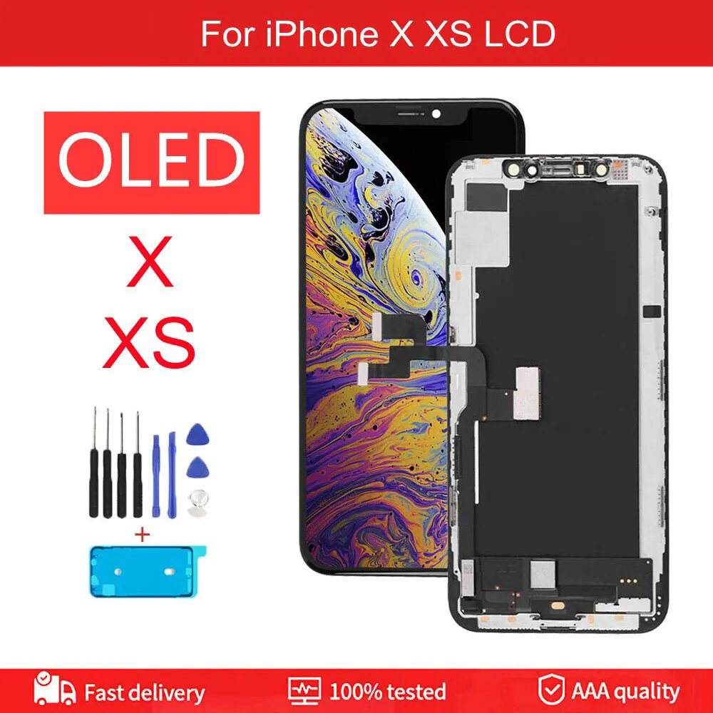 

100% Test For Iphone X OLED LCD Display Touch Screen For iPhone XS LCD Touch Digitizer Assembly Replacemen