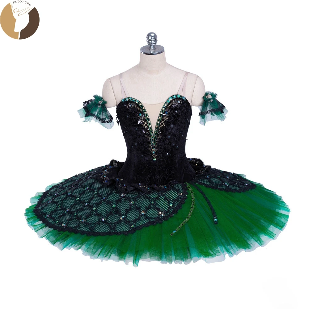 Women high quality green fairy ballet tutu velvet bodice nice sleeping ...