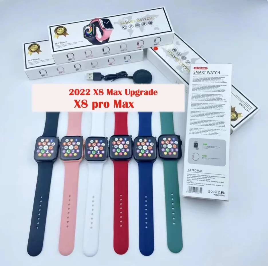 

Wholesale X8 Pro Max Smart Watch 1.75 Inch Dialing Sports SmartWatch Sleep Monitoring Heart-rate PK X8 Max W27 Pro T900 Pro Max
