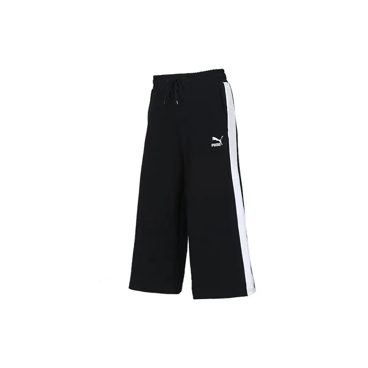 Дышащие свободные широкие укороченные брюки Puma ретро спортивные длинные женские
