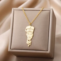 goth portrait snake pendants necklace for women men stainless steel plated crazy face necklace 2022 party jewelry gift