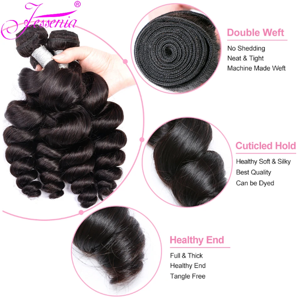 Пряди человеческих волос с свободными волнами 1/3/4 лот 100% 12A перуанские пряди Remy