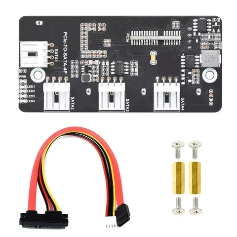 Модуль Raspberry Pi 4 CM4 Pcie на SATA PCI-E на четырехполосную карту SATA3.0 с высокоскоростной платой расширения SATA 6 Гбит/с