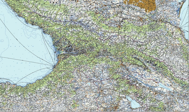 Рельефная карта Кавказа на жесткой основе 130х195 см