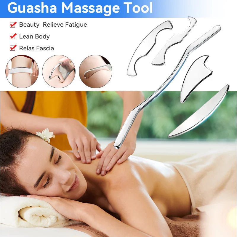 

5pcs/set Massage Fascia Knife Therapy Massage Tools Guasha Scraping Board Deep Tissue Acupoint Muscle Body Massager