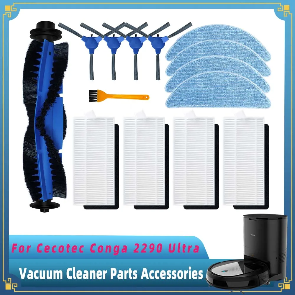 

For Cecotec Conga 2290 Ultra Robot Vacuum Cleaner Replacement Spare Parts Accessories Main Brush Side Brush Hepa Filter Mop Rag
