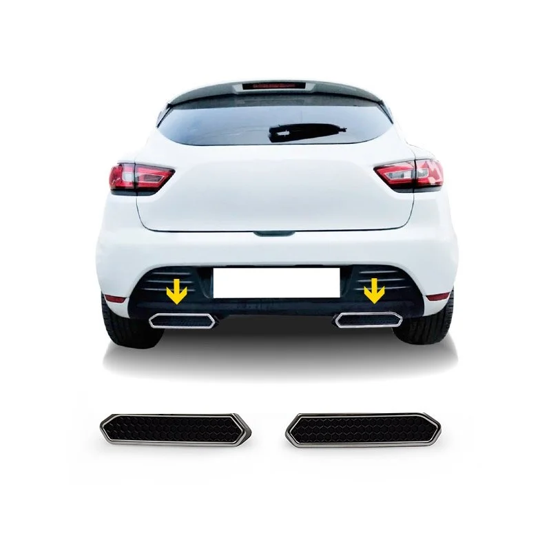 

Exhaust diffuser for Renault Clio 4 2 pcs. Model 2012-2019. ABS + stainless steel. A + quality automotive modified design