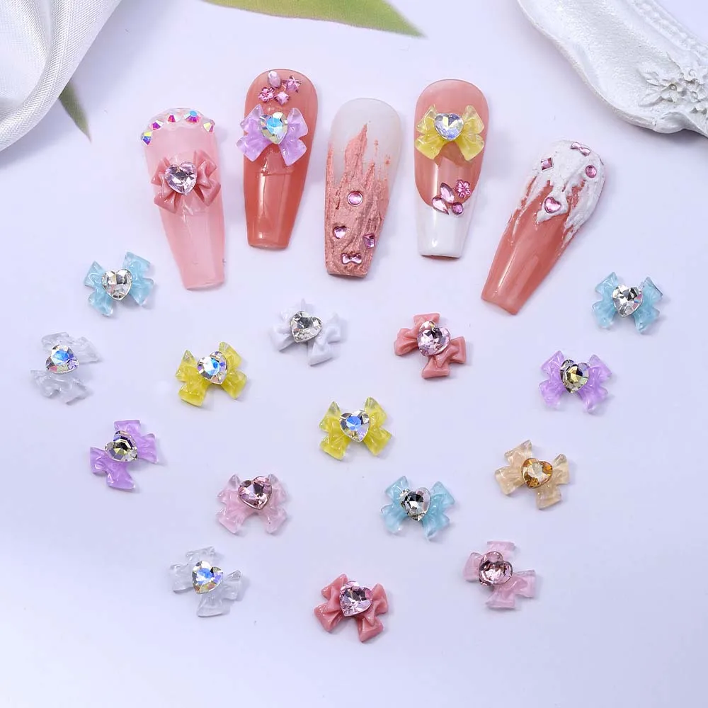 

10Pcs Sailor Moon Nail Art Charm 3D Resin Kawaii Butterfly Inlaid Crystal Diamond Nail Parts Design DIY Japanese Nail Accessorie