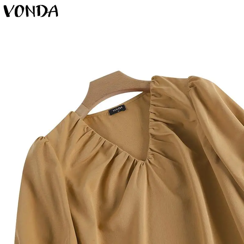 VONDA женские летние блузки с V-образным вырезом и коротким рукавом |