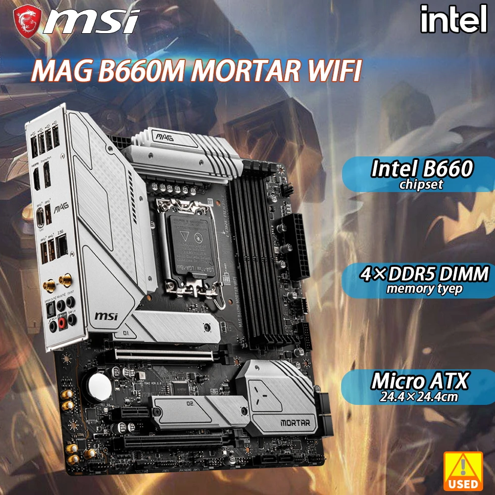 

MSI MAG B660M MORTAR WIFI motherboard supports LGA 1700 12th generation Core Intel B660 chipset DDR5 128GB PCI-E 4.0 Micro ATX