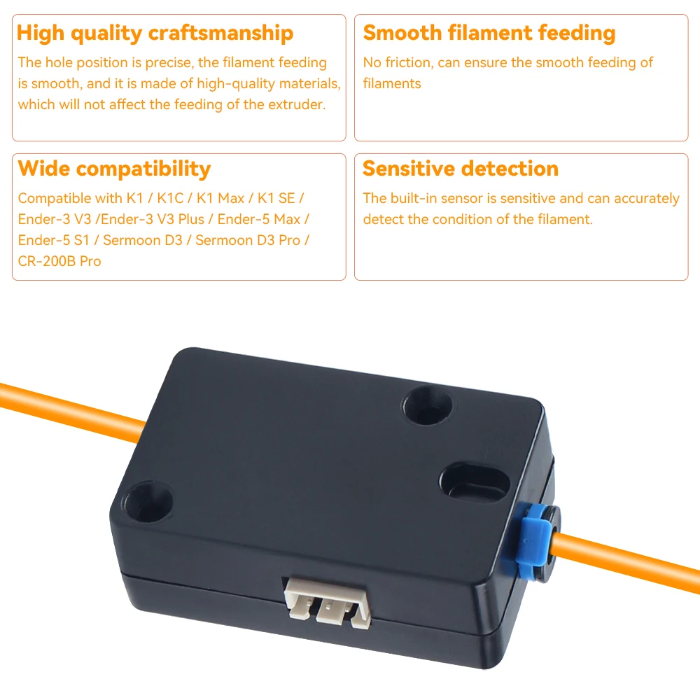 Фото Для Creality K1 Series/Ender 3/Ender-3 V3/Plus/Ender-5 плавная подача чувствительное обнаружение комплект датчиков нити для 3D-принтера №4