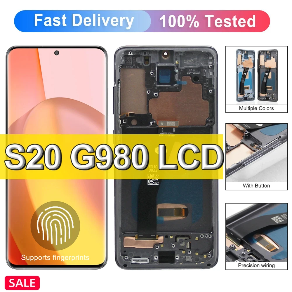 6 2-дюймовый ЖК-дисплей Amoled S20 4G G981F для Samsung Galaxy дигитайзер сенсорного экрана