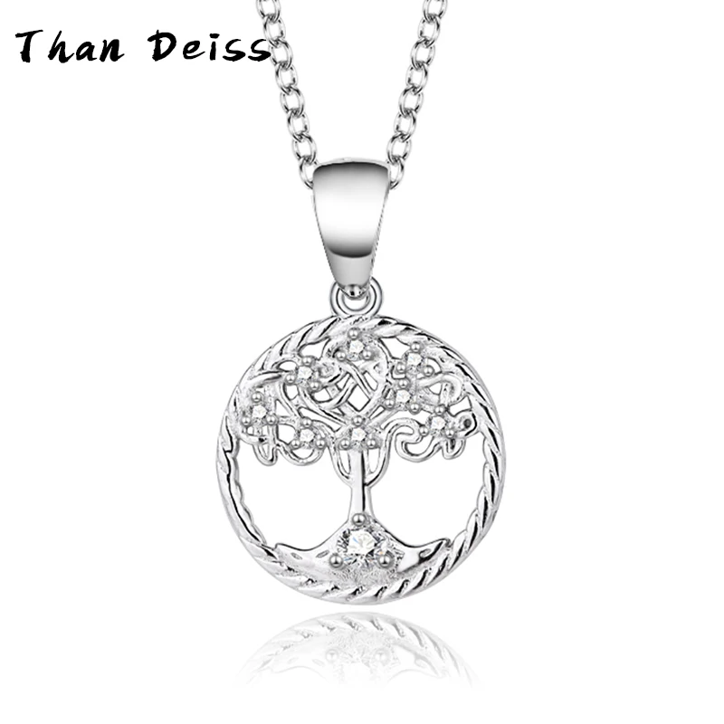 

S925 Sterling Silver Round Tree Necklace Europe And The United States Simplicity Tree Of Life Ladies Secklace Jewelry Pendant