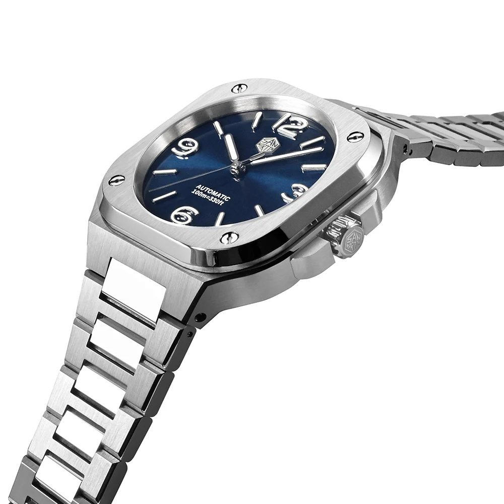 Классические роскошные спортивные часы San Martin 40 мм уникальный квадратный чехол