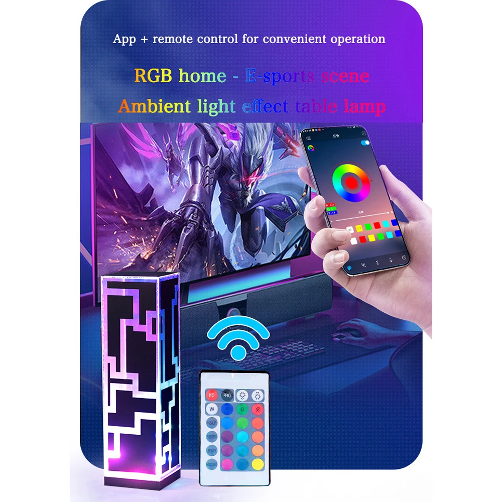

Architectural Cube Night Light Acrylic LED Dimming Gaming Room RGB Atmosphere Lamps Bedroom Table Lamp Room Desktop Decoration