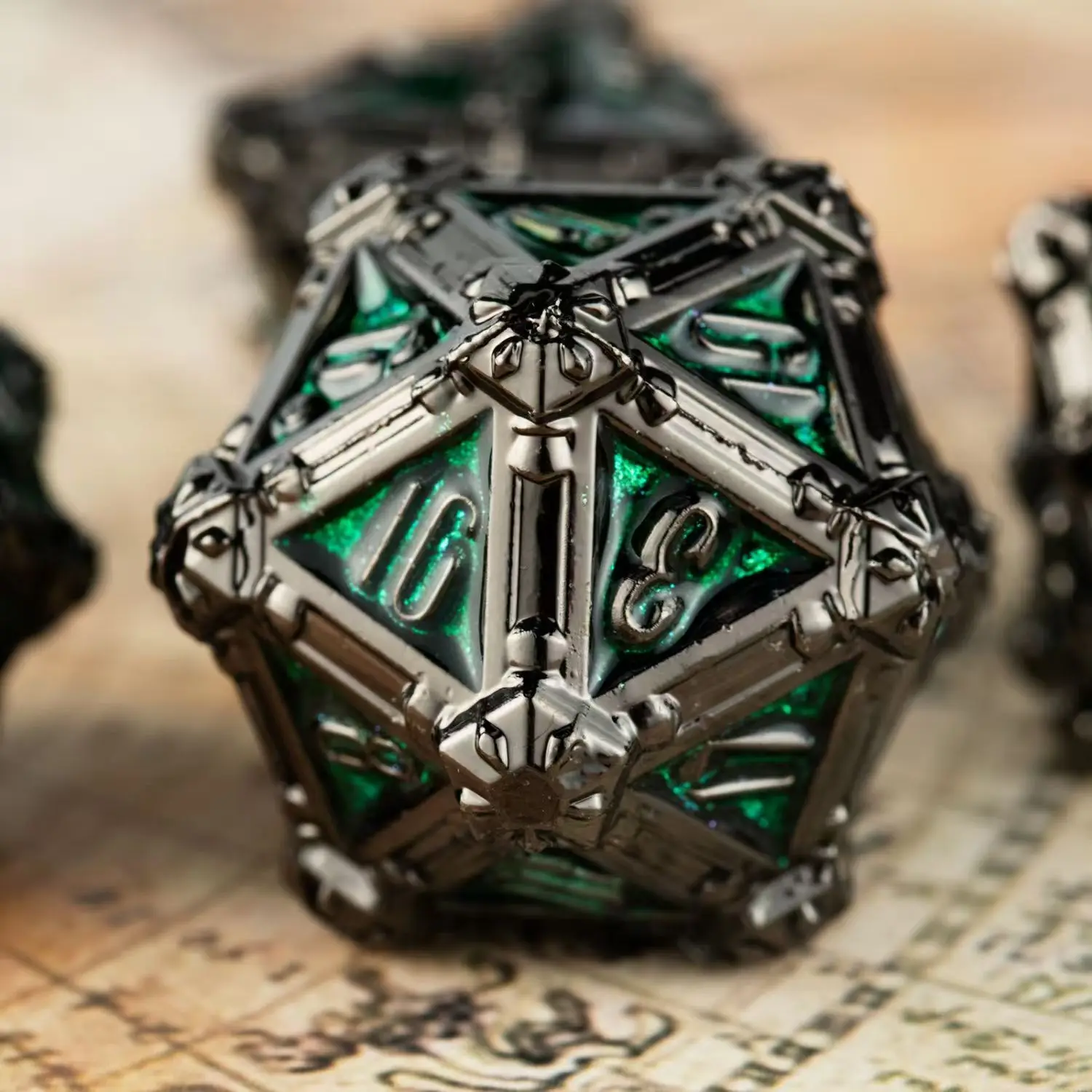 Набор кубиков с черепом Cube DND Dice Блестящие металлические кости острыми краями