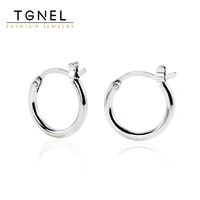 fashion stainless steel hoop earrings women men popular silver color round punk hip hop style memorial day gift
