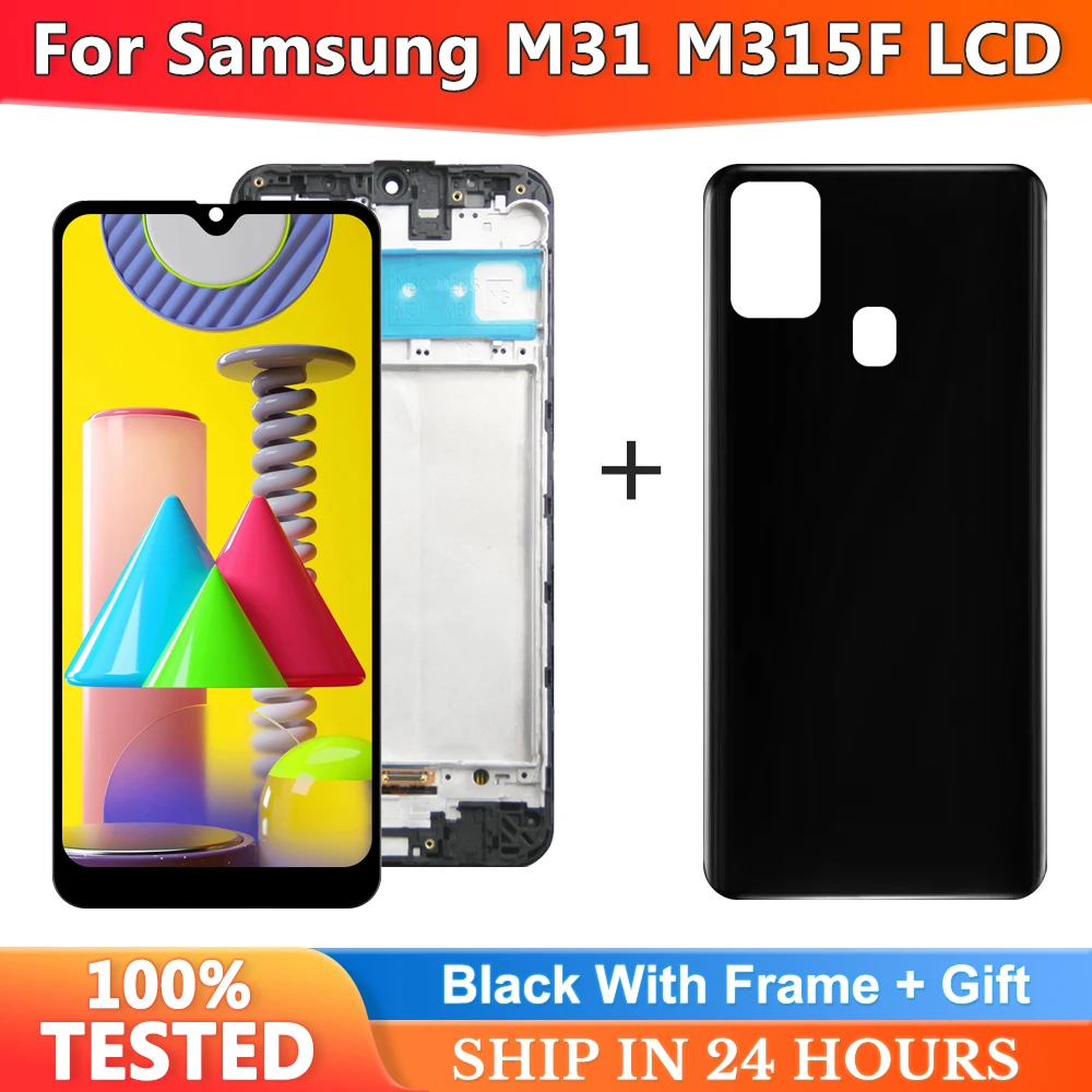 100% протестированный ЖК-дисплей для Samsung Galaxy M31, сенсорный экран, дигитайзер в сборе для Samsung M31, M315, M315F, экран дисплея