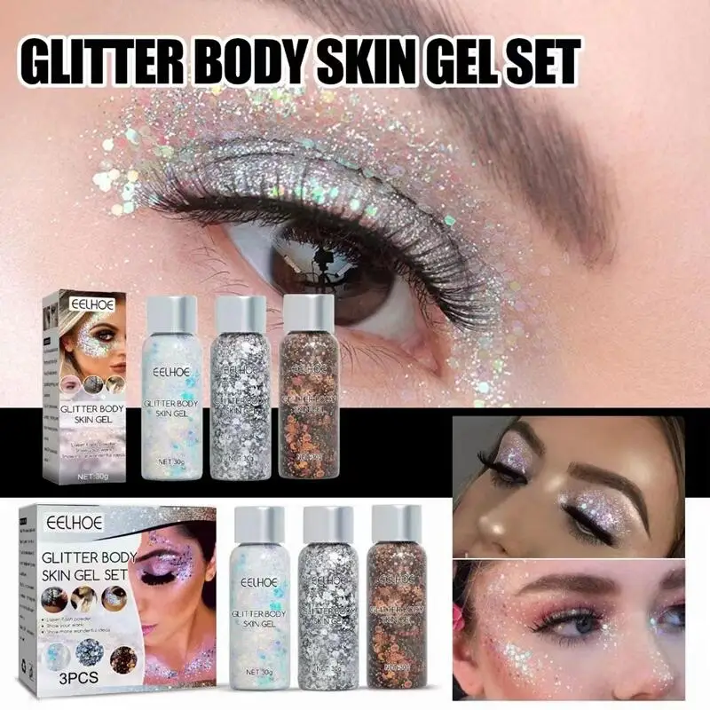 

Eye Glitter Nail Hair Body Face Glitter Gel Art Flash Heart Loose Sequins Cream Festival Glitter Decoration Party Festival
