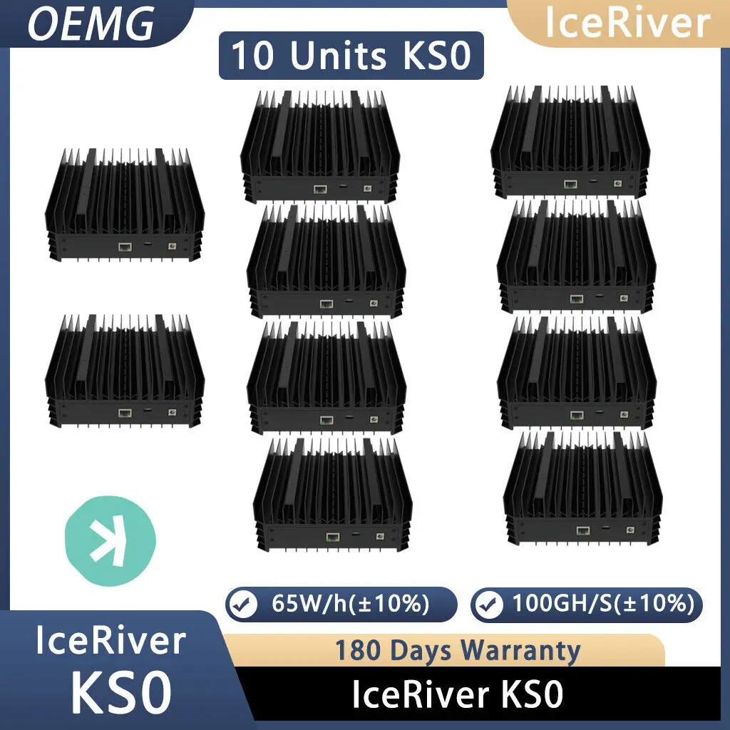 

10 шт.-IceRiver KS0 KAS Asic Kaspa Miner 100GH с блоком питания, в наличии