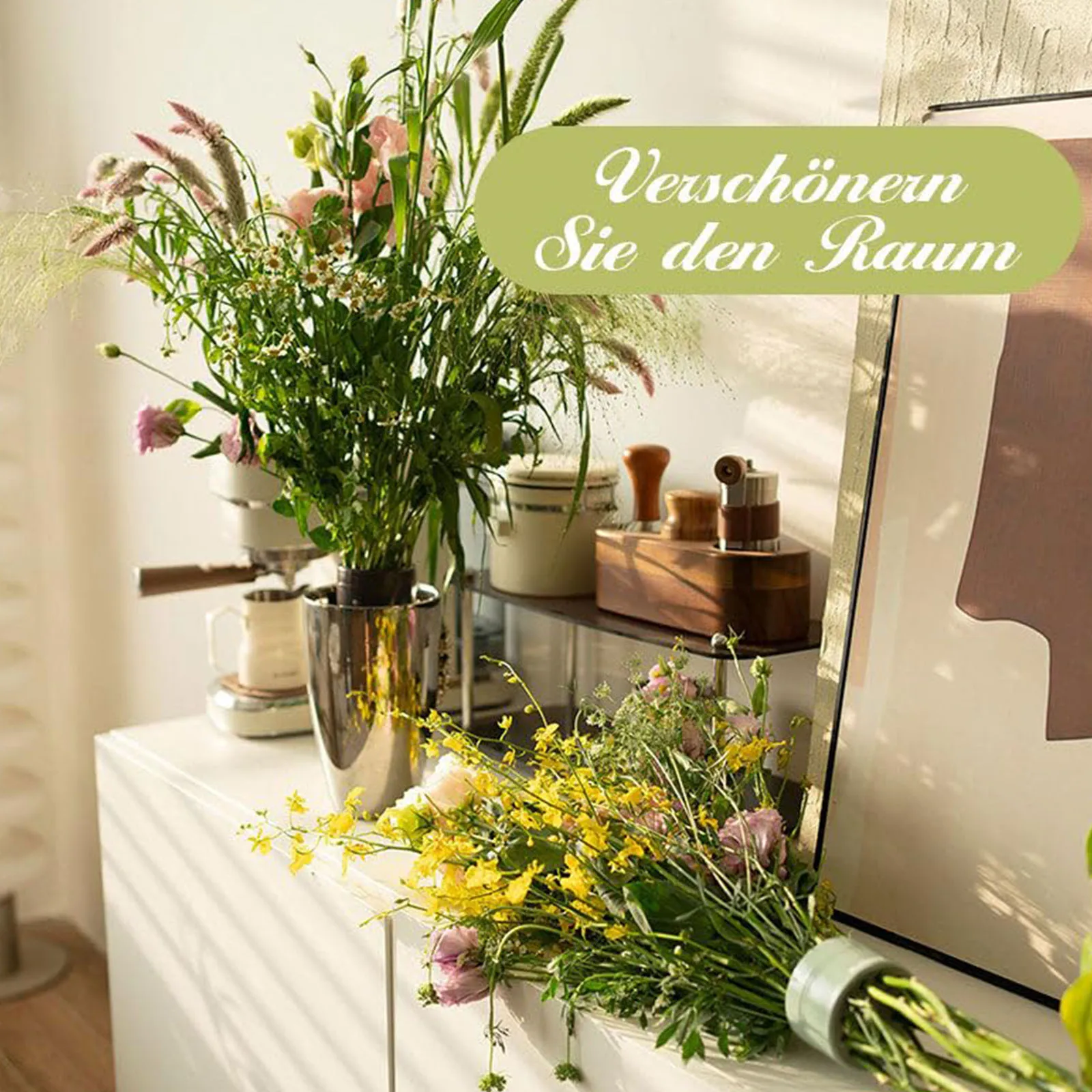 50 г Желтого спирального держателя для цветочных стеблей - Большой размер ваз