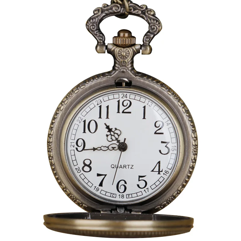 50pc  Antique Retro Bronze Pocket Watches For Men Personalised Steampunk Vintage Pendant With Chain Accessory reloj hombre