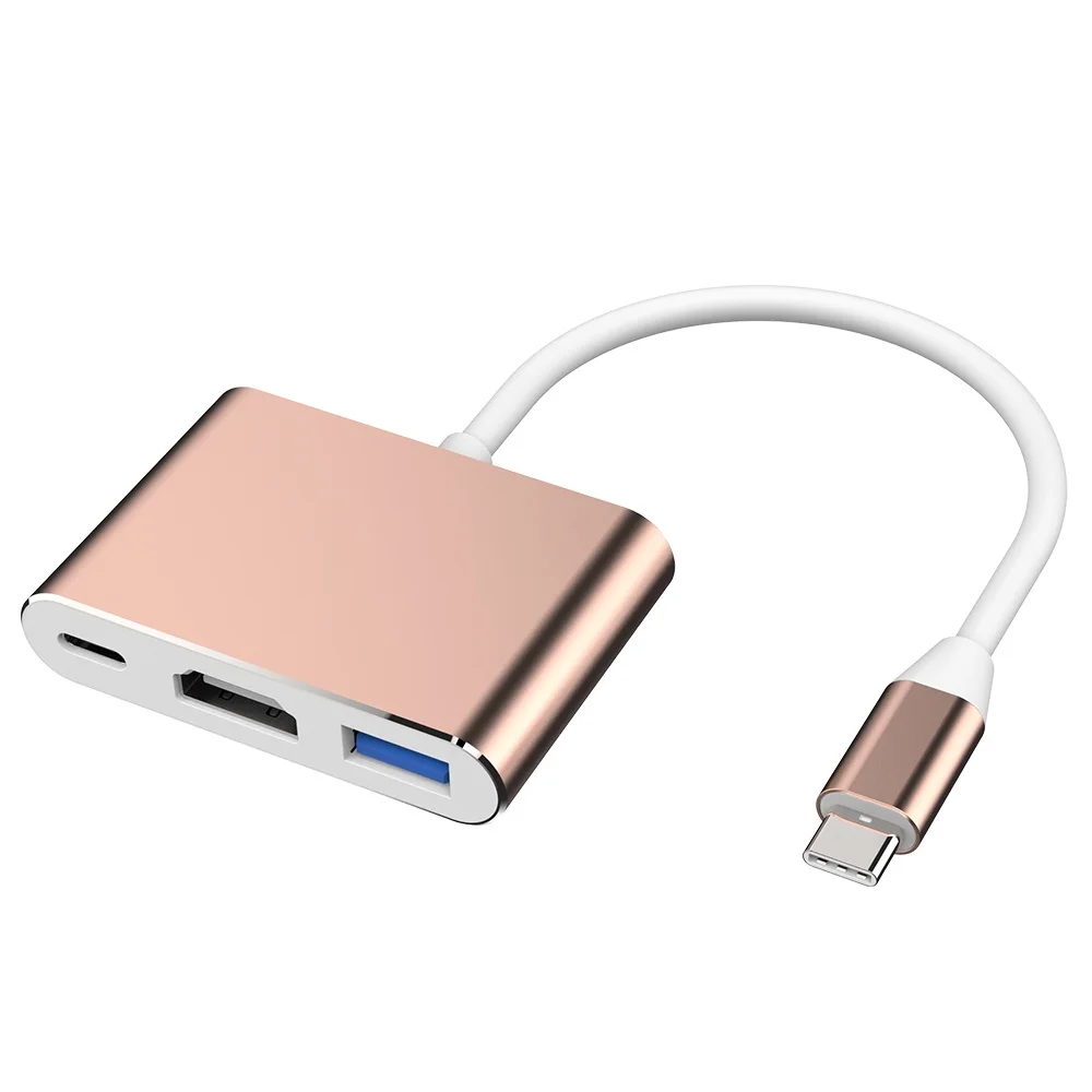 

USB-C To HDMI 3 in 1 Cable Converter for Samsung Huawei iPad Mac NS Usb 3.1 Type C To 4K Adapter
