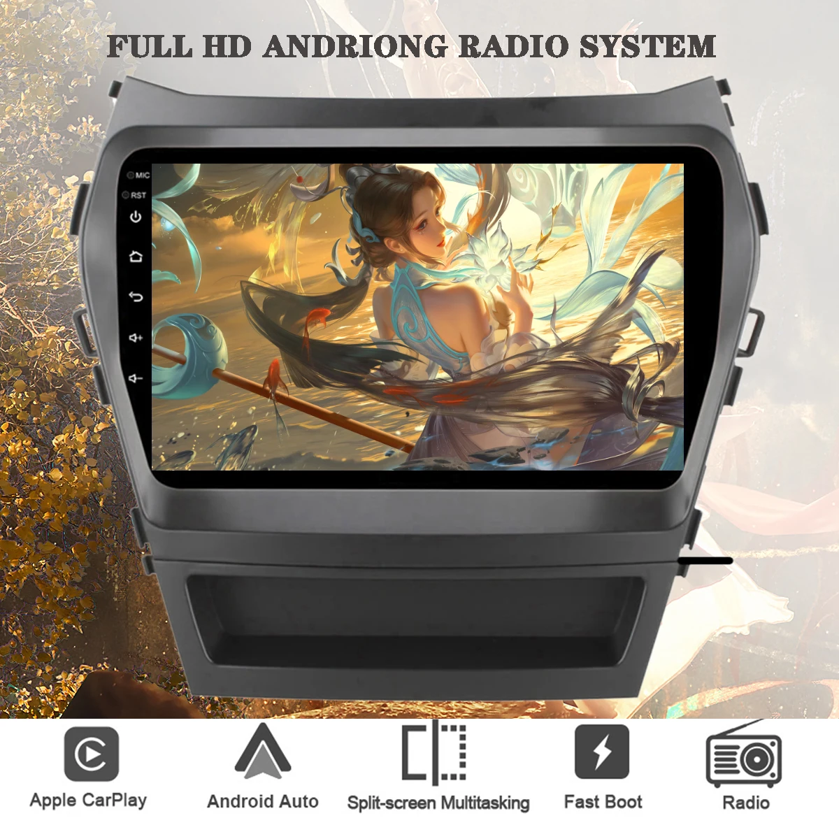 

Octa Core Android 12 9 ''IPS авто радио ПК планшет GPS навигатор монитор с 4G Lte WIFI для Hyundai IX45 Santa fe 2013 - 2018