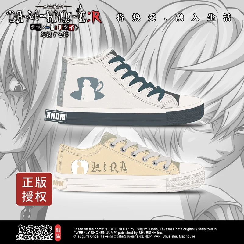 Купи Genuine Authorized Anime Death Note Yagami Light L Misa Casual Flat Canvas Shoes Preppy Student Plimsolls Duck Shoes Sneakers за 4,500 рублей в магазине AliExpress