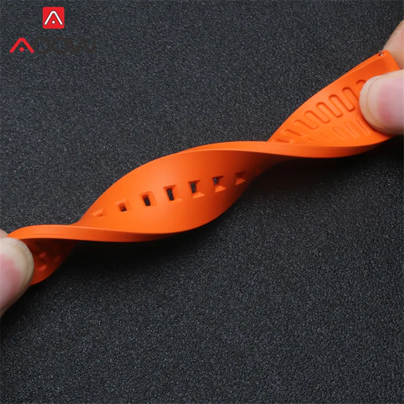 Fluoro Rubber Strap 20/21/22/24mm Stainless Steel Butterfly Buckle Sport Waterproof Quick Release Men Replacement Watch Band