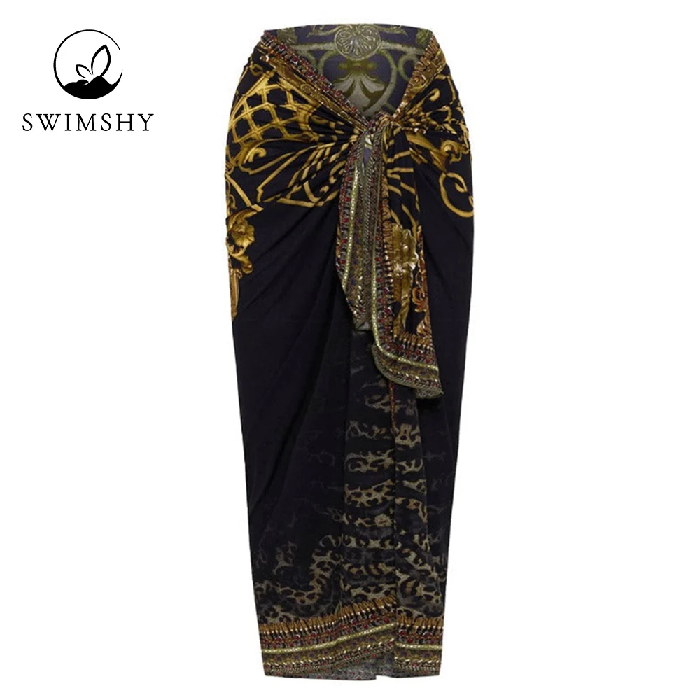 2022 Fashion Print Swimsuits Sexy Chic One-piece Swimwear Summer Beach Wear Ruffle V-neck Bikinis Women's Bathing Suit Backless