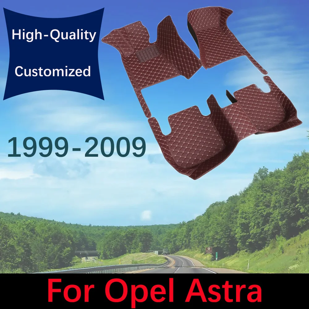Custom Leather Car Floor Mats For Opel Astra 1999-2009 Automobile Carpet Rugs Foot Pads Interior Accessories