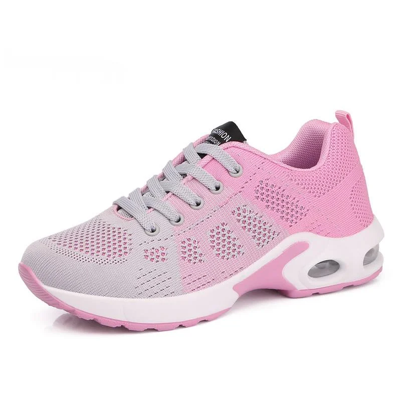 Women Outdoor Sports Sneakers Lace-up Lightweight Breathable Mesh Comfort Running Shoes Ladies Summer Cushion Basketball Shoes