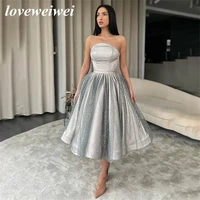 loveweiwei a line short evening dresses tulle prom dresses with sequin khaki lace up back wedding party dresses robes de soir%c3%a9e