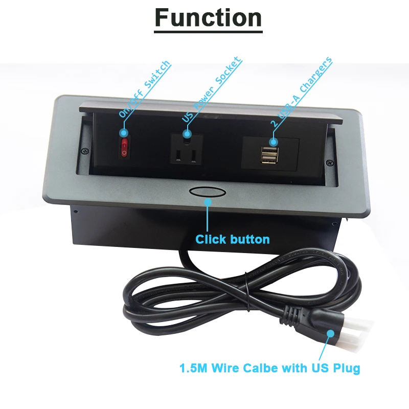 Штепсельная вилка США демпфирующая медленная Выдвижная настольная