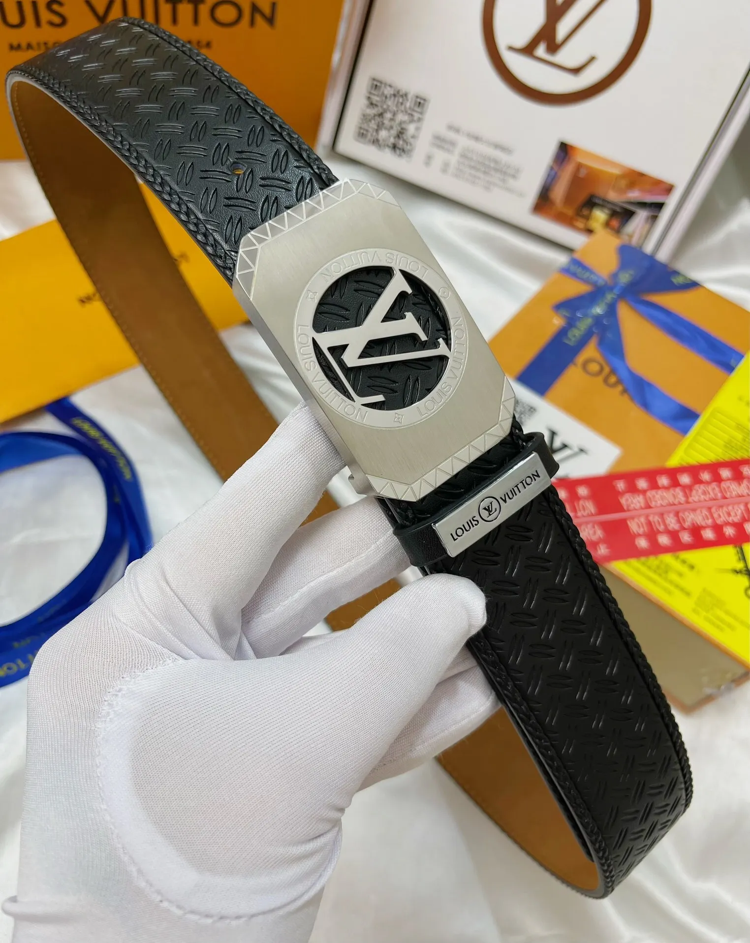 точная копия 1:1 Модный Новый Мужской Ремень В Стиле Louis Vuitton Универсальный Простой Пояс Для Бутика Ювелирных ИзделИй И Одежды 38 См