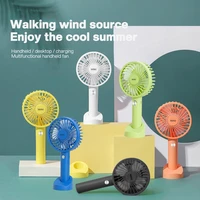 portable usb rechargeable fan mini handheld air cooling fan desktop ventilation fan with base 3 modes for travel outdoor cooler