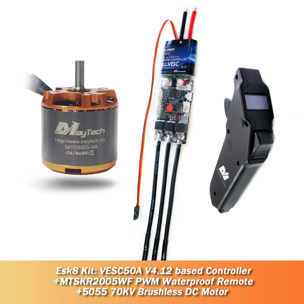Двигатель 5055 70KV + контроллер VESC 50A SuperESC V4.12 + пульт дистанционного управления Esk8 MTSKR2005WF для моторизованного скейтборда Лонгборда