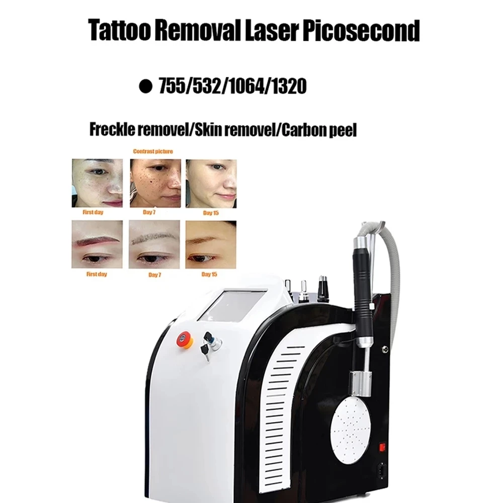 

High Technology Four Wavelengths Nd Yag Laser 755 1320 1064 532 Nm Picosecond Beauty Machine For Tattoo Eyebrow Wrinkle Removal